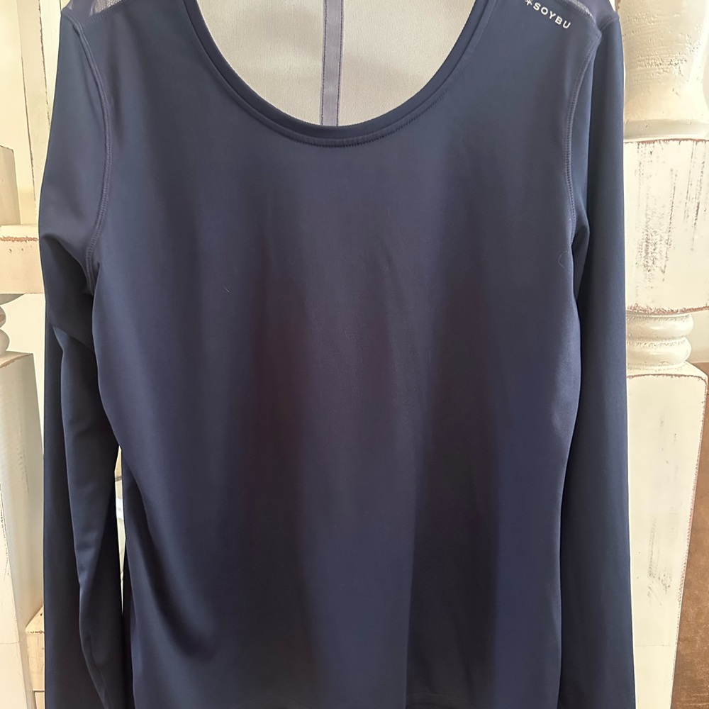 Soybu Deep Blue Long Sleeve Blouse